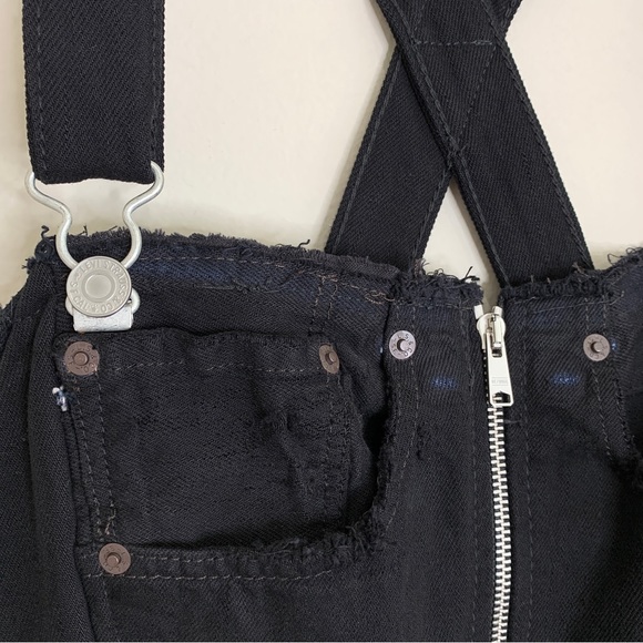 NEW RE/DONE Levi’s Overall Denim Mini Dress (Sz M) Reworked Vintage Black - Picture 6 of 16